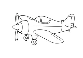 Illustration of outline aircraft In Flat Style 