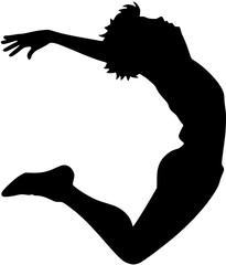 Silhouette of a Person Dancing in the Air with Grace