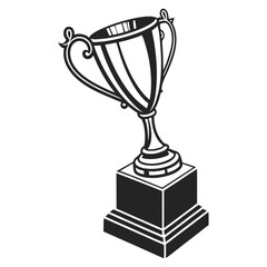 trophy award silhouette victory icon black and white
