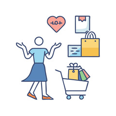 Shopping concept Icon set Business, shopping bot, shopping platform, hot sale, cloth shop, pet shop, shopping hours, motor shop,