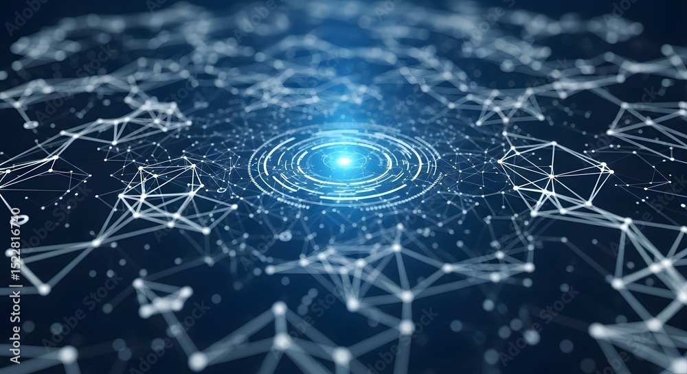 Poster abstract network connection digital data flow and global communication