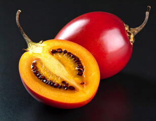 tamarillo isolated on a black background