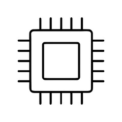 computer processor icon on white background vector
Vector line icon technology computer