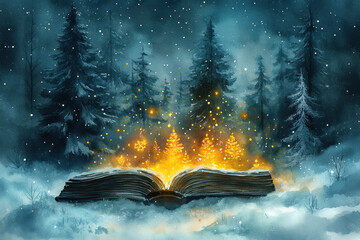 A book with flames rising from its pages.