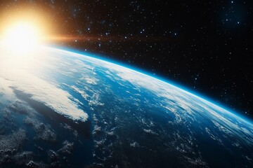 View of Earth from space captured during low-light conditions showcasing urban lights and natural atmosphere
