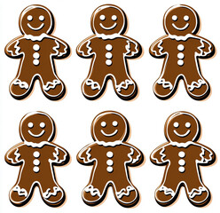 gingerbread cookies isolated on white