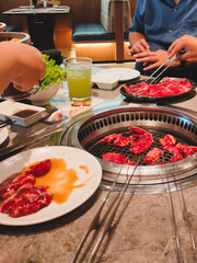 preparing a food at the restauran barbeque