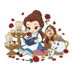 Chibi Beauty and the Beast Clipart

