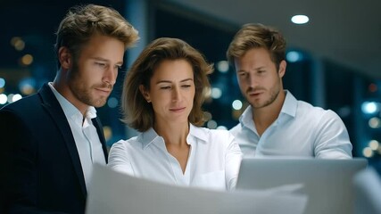 Satellite Design Team Collaborating in High-Tech Office - Powered by Adobe