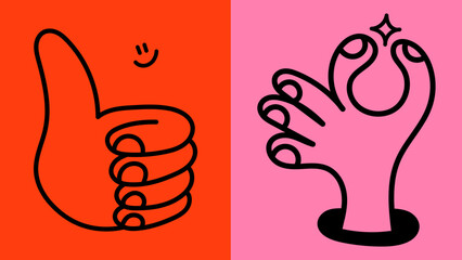 Elegant linear hand doodles with expressive gestures. Great for aesthetic posters, packaging, and stylish print design.