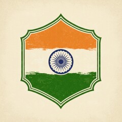 India Flag Design: A Patriotism Emblem with Vintage Texture and Grunge Style