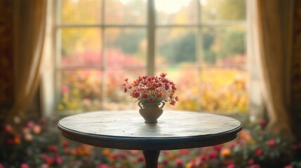 Autumn flowers vase windowsill table fall garden