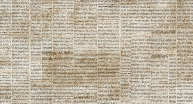 Vintage newspaper background providing an artistic touch to prints and designs with aged textures and abstract patterns