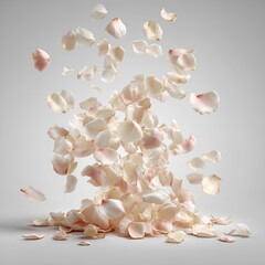 Falling rose petals stock photo: romantic floral design element for wedding invitations and backgrounds