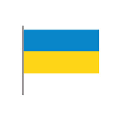 Vector illustration of the flag of Ukraine, isolated on white background.