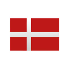 Obraz premium Vector illustration of the flag of Denmark, isolated on white background.