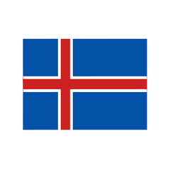 Obraz premium Vector illustration of the flag of Iceland, isolated on white background.