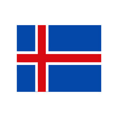 Obraz premium Vector illustration of the flag of Iceland, isolated on white background.