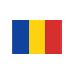 Fototapeta premium Vector illustration of the flag of Romania, isolated on white background.
