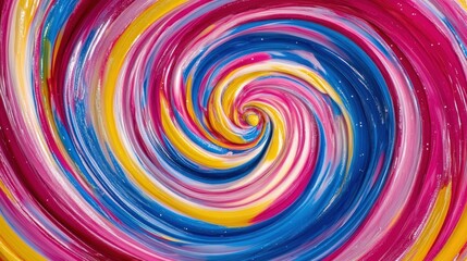 Vibrant, swirling vortex of colorful paint