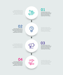  Infographic design template with 4 options, steps or processes. Can be used for workflow layout, diagram, annual report, web design	
