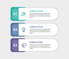 Modern  infographic template with 3 options or steps	
