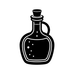 Silhouette of bottle jug potion vector illustration isolated on a transparent background
