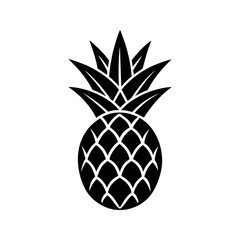 Obraz premium Silhouette of pineapple vector illustration isolated on a transparent background