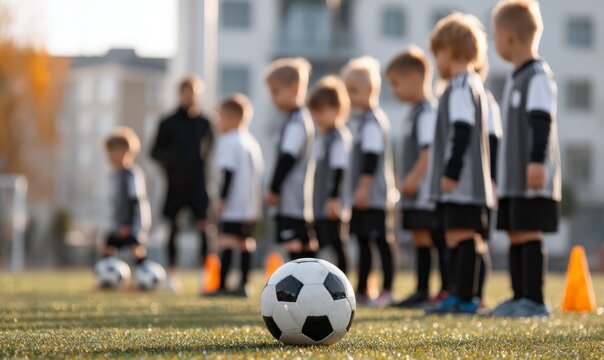 Youth Soccer Team Practice: A Focus on Teamwork and Skill Development