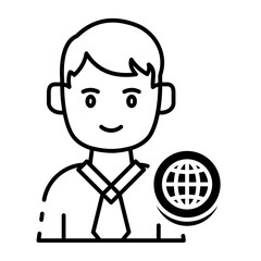 This International Student icon is suitable for Study Abroad, International student, Education, etc