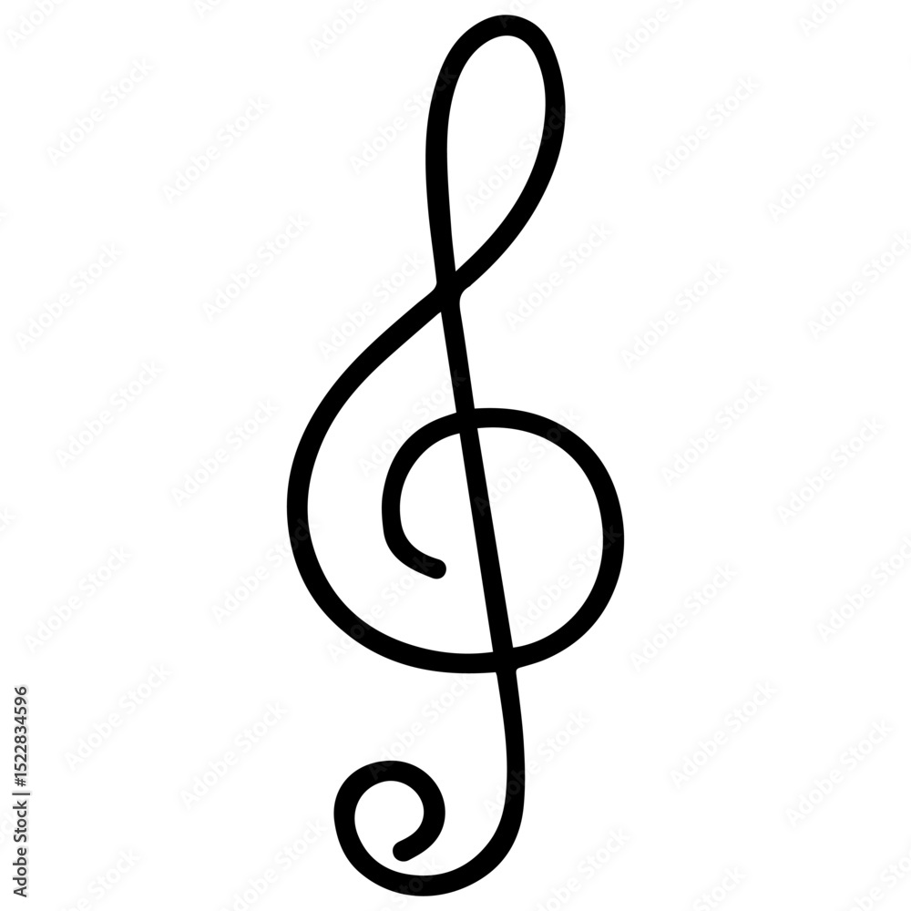 Fototapete treble clef icon on white background vector vector line icon musical instruments