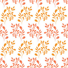 Seamless vector pattern with bright abstract flowers in folk art style on a white background. Perfect for textiles, wallpapers, wrapping paper, and vibrant surface design projects.