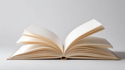 Open book with empty pages, symbolizing endless possibilities and blank canvas