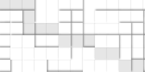 Abstract square mosaic.White ceramic tile background. 3d seamless cubes pattern. 
