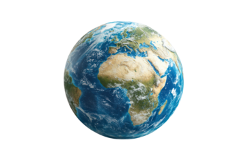 The World in a Glimpse: A breathtaking shot of planet Earth, showcasing its serene and balanced nature, featuring the vibrant blue oceans, continents, and clouds.