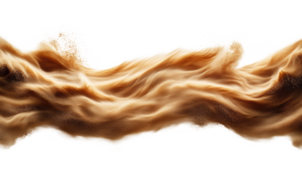 Dust storm swirling in dynamic motion on transparent background