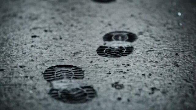 Eerie path revealed in slick dark ground