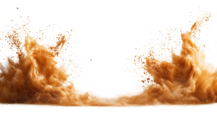 Dust storm swirling on transparent background
