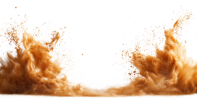 Dust storm swirling on transparent background