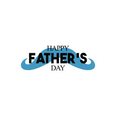 Blue Mustache Happy Father’s Day Typography Design