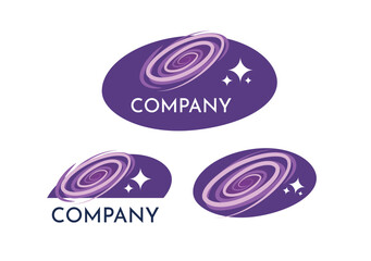 Logo emblem for Planetarium or Science Programm, Vector illustration isolated on white background.