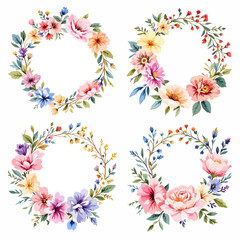 Watercolor Floral Wreath