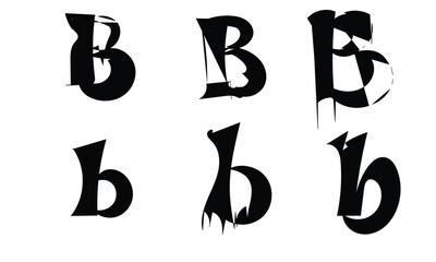 B word hand drawing style design