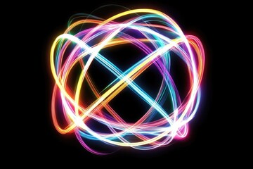 Colorful swirling light sphere