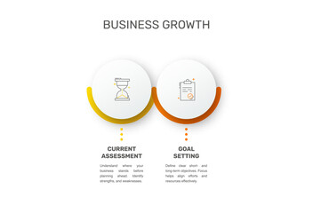 Vector template circle infographics. Business concept with 2 options and parts. Two steps for content, flowchart, timeline, levels