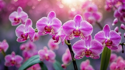 Beautiful Wild Orchids Blooming In Pink
