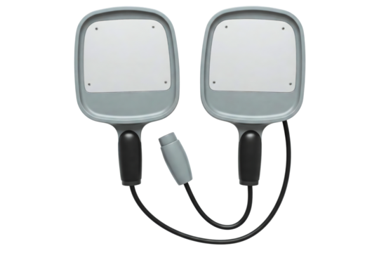 Pair of electronic connectors with a cable isolated on a transparent background - Powered by Adobe