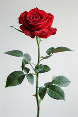 Fototapeta premium Elegant Single Red Rose A Symbol of Love and Passion
