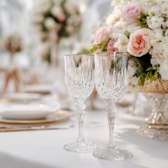 Elegant Gold Cutlery and Floral Table Setting - Luxury Dining and Fine Tablewar
