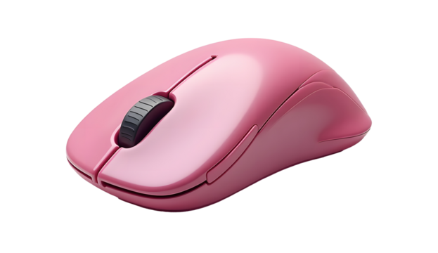Computer Mouse with Rounded Design and Glossy Surface 3d icon in cartoon plastic style minimal isolated on transparent white background, clipping path
